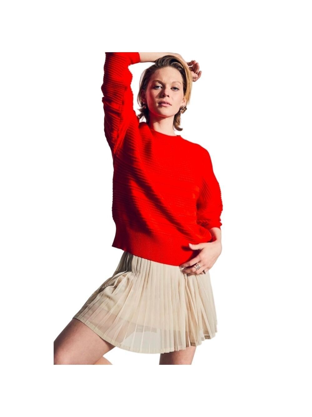 CALIA Khaki Sand Pleated Mesh Skort Size XL